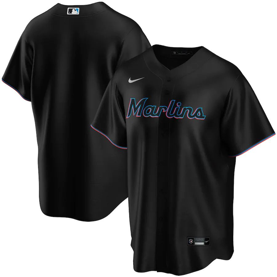 Mens Miami Marlins Nike Black Alternate Replica Team MLB Jerseys